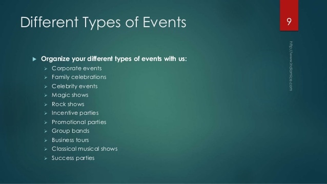 What are the 3 types of events?