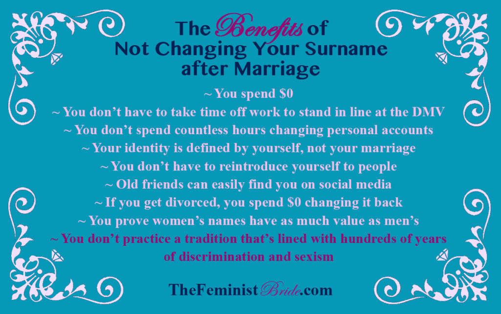 What are the benefits of changing your name when married?