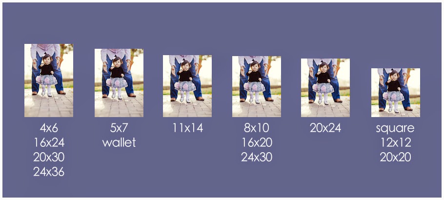 What are the different sizes of photos?