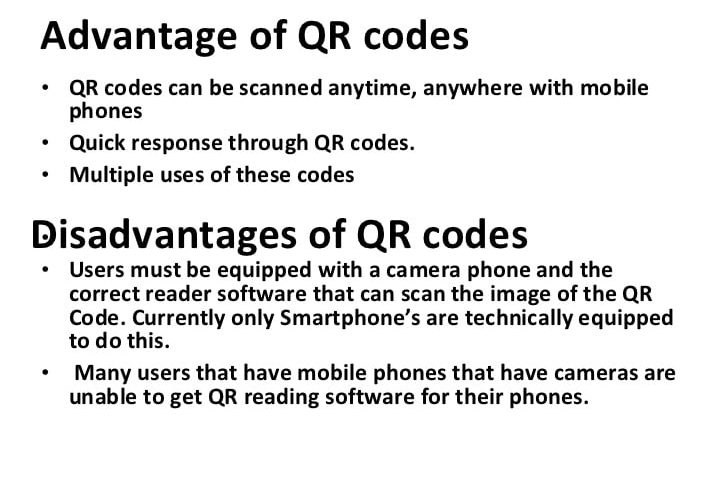 What are the disadvantages of QR codes?
