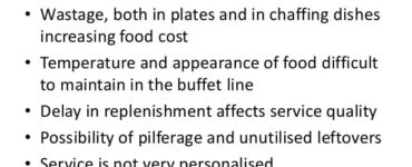 What are the disadvantages of buffet service?