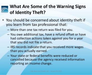 What are the warning signs of identity theft?