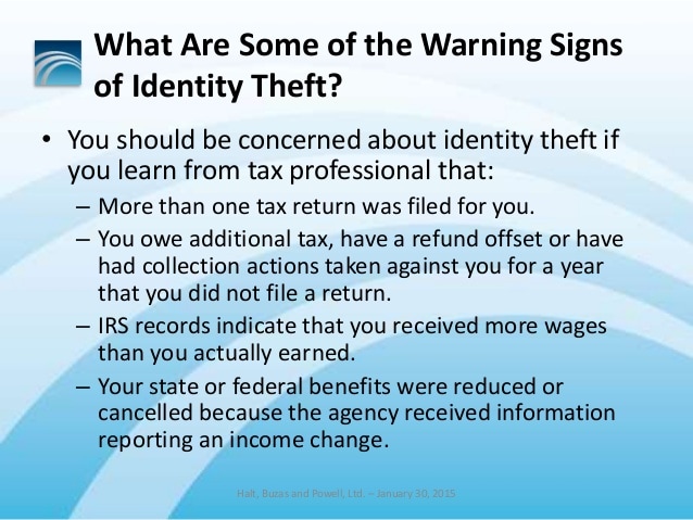 What are the warning signs of identity theft?