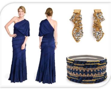 What color goes with navy blue for a wedding?