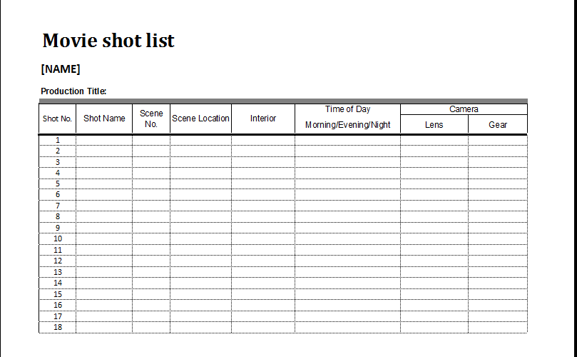 What comes first storyboard or shot list?