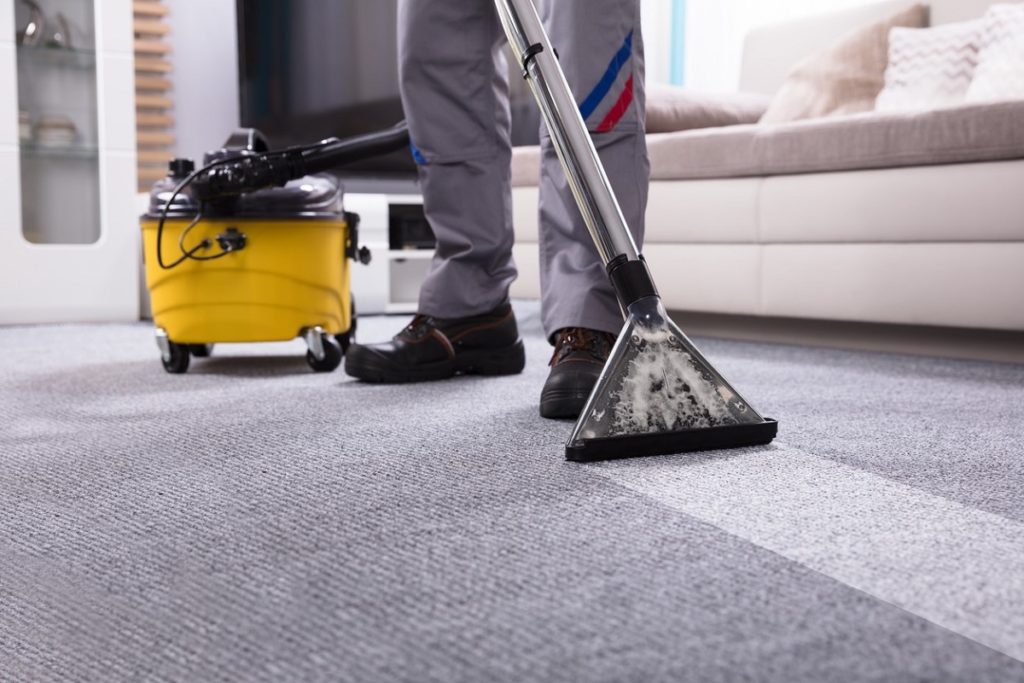 What do professionals use to clean carpets?