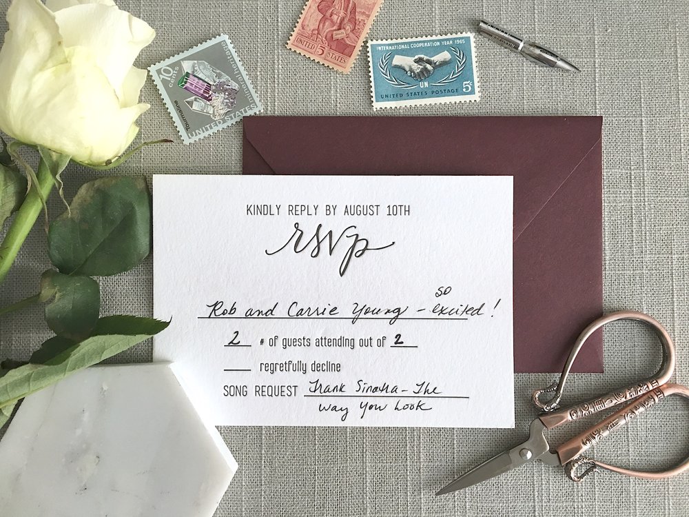 What do you put on RSVP form?
