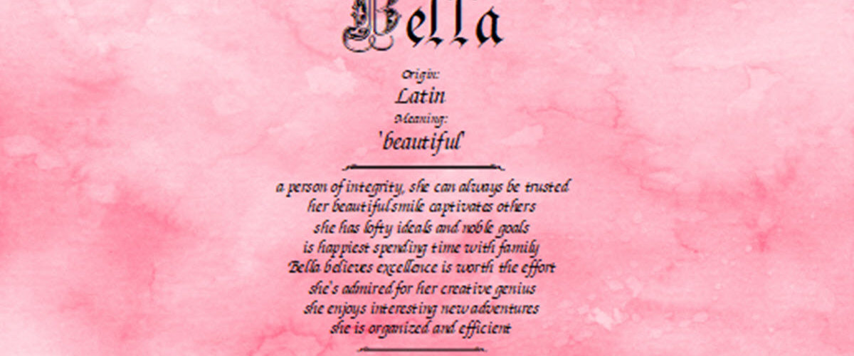 What Does Bella In French Mean