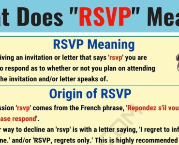What does RSVP stand for?