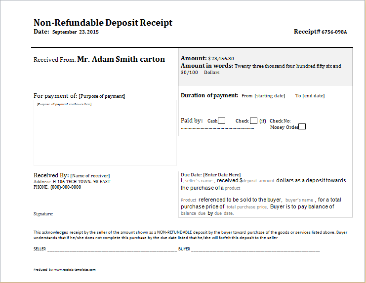 non-refundable-deposit-form-template