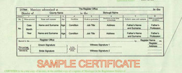 What does full age mean on a marriage certificate?