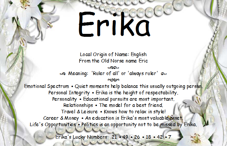 What does name Erika mean?