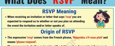 What does the M stand for on a RSVP?