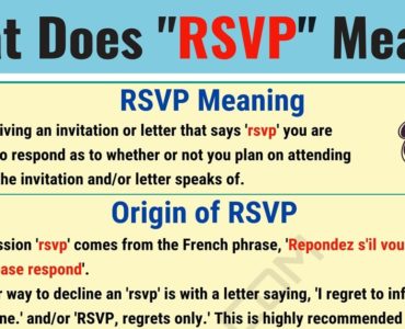 What does the M stand for on a RSVP?
