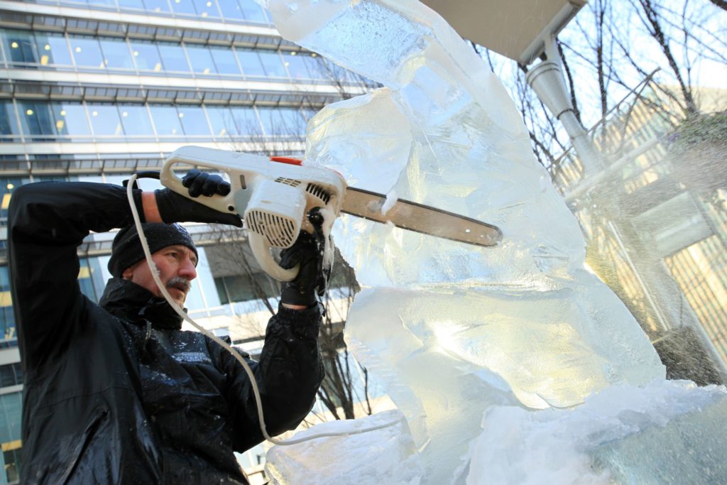 What ice is used for sculpting?