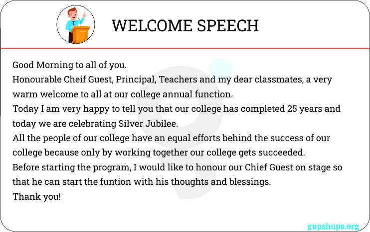 What is a welcome address speech?