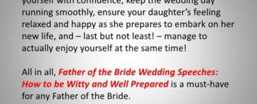 What is in the father of the bride speech?