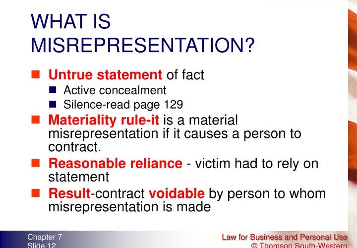 What is misrepresentation contract?