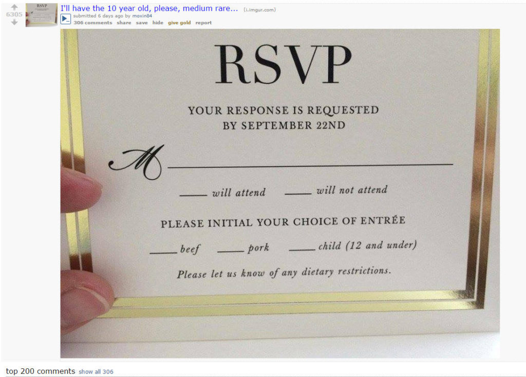 What is the M for on RSVP?