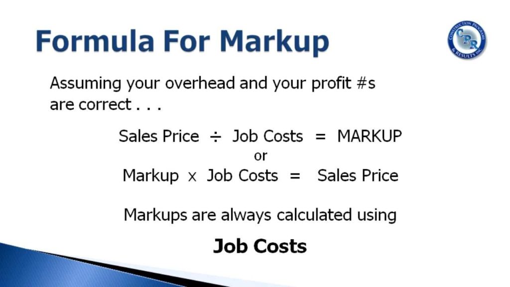 What is the markup formula?