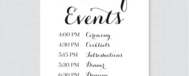 What is the order of events at a wedding reception?