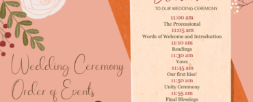 What is the order of events in a wedding?