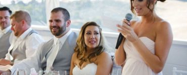 What is the order of speeches at a wedding reception?