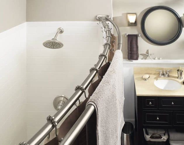 What is the point of a curved shower rod?