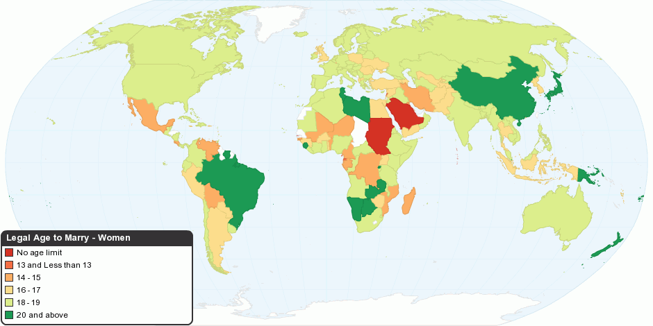 What is the youngest legal age to marry in the world?