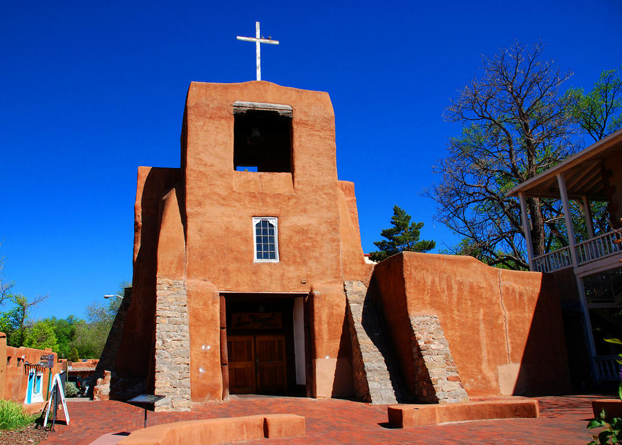 What was the first non Catholic church built in Santa Fe?