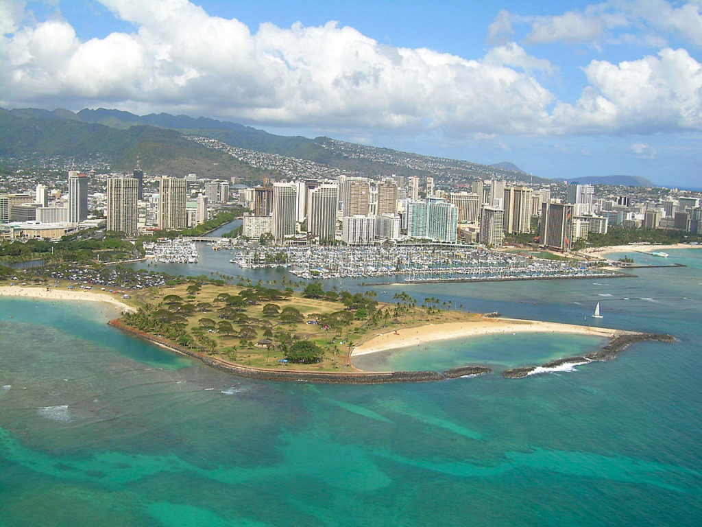Which island has Honolulu?