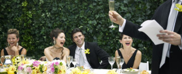 Who does the first speech at a wedding?