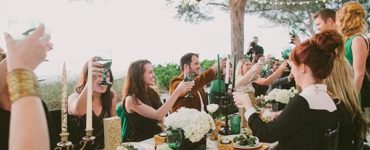 Who gives a toast at an engagement party?