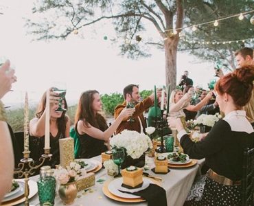Who gives a toast at an engagement party?