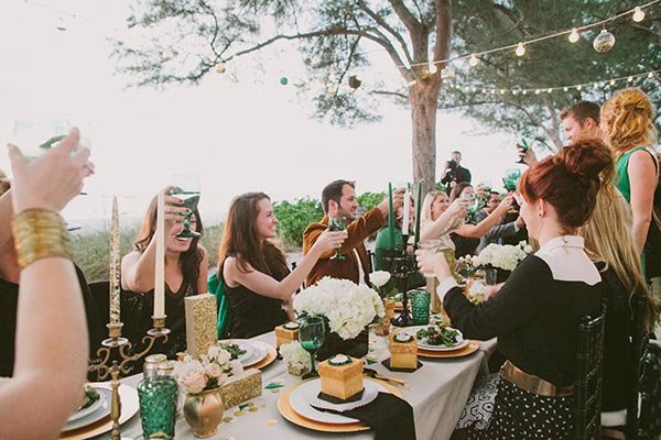 Who gives a toast at an engagement party?