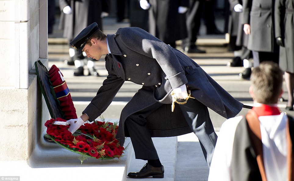 Who lays a wreath at the Cenotaph?