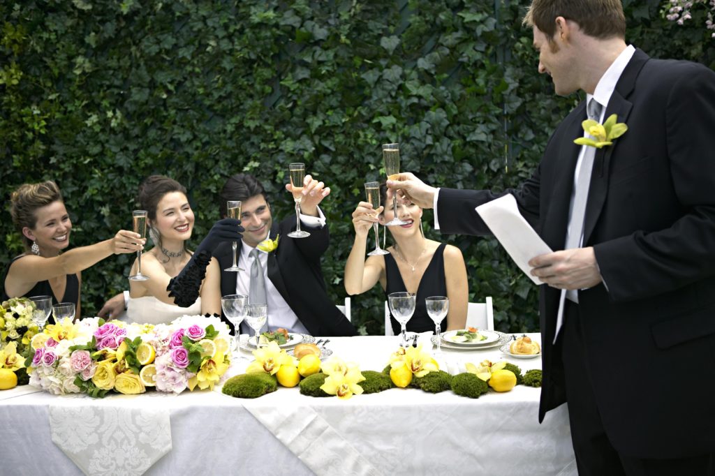 Who toasts first at a wedding?