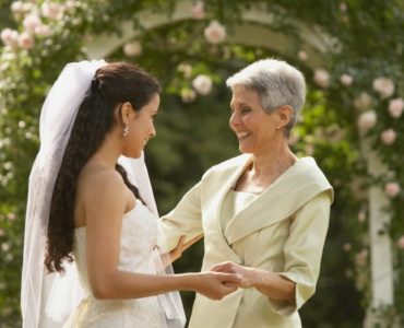 Who walks the mother of the bride?