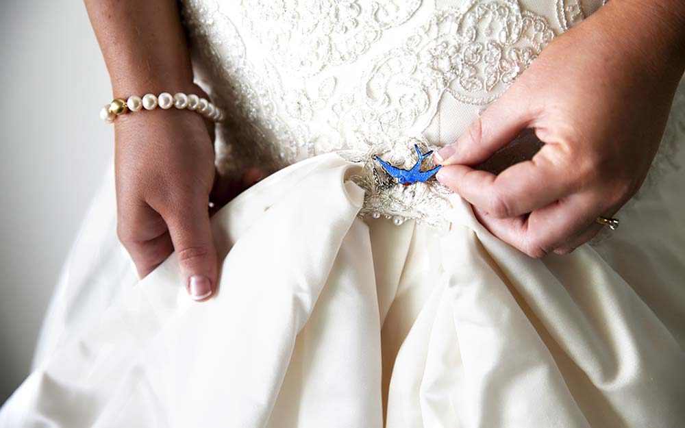 Why does the bride wear something blue?